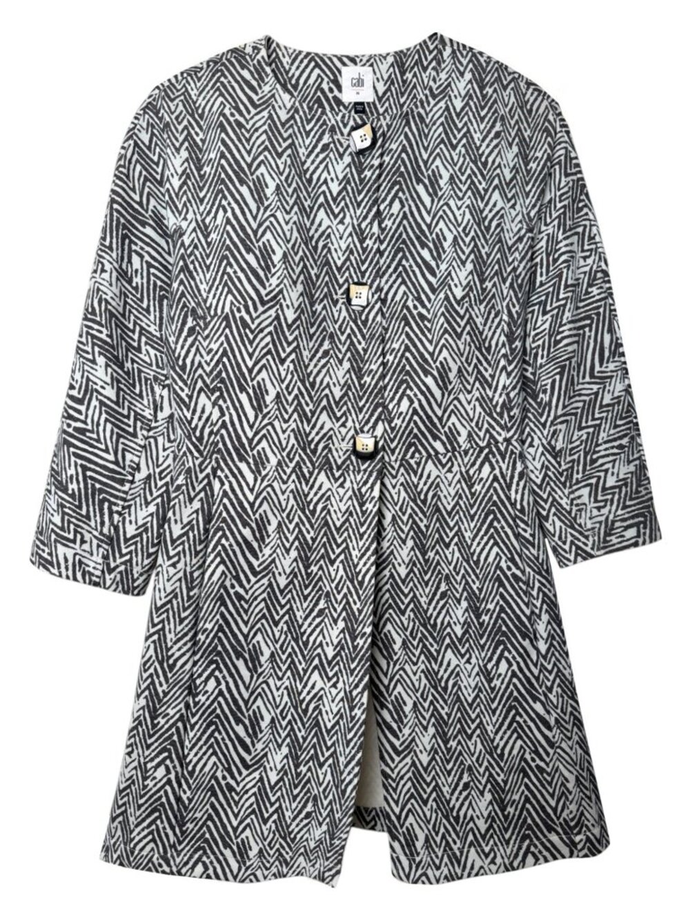 CABI BLACK WHITE ZIG ZAG JACKET BLAZER 3034 MODERN PARISIAN UPSCALE  WEEKEND M